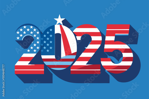 2025 happy new year in United State flag, countries 2025 new year collection
