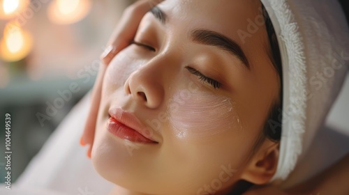 Asian girl at a beauty clinic receiving cosmetic surgery for skin whitening and rejuvenation, achieving a youthful appearance