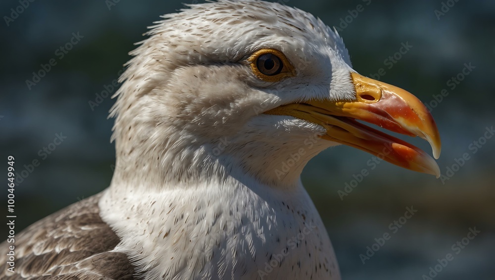 Detailed portrait of a Herring Gull with sharp features. Detailed portrait of a Herring Gull with sharp features.