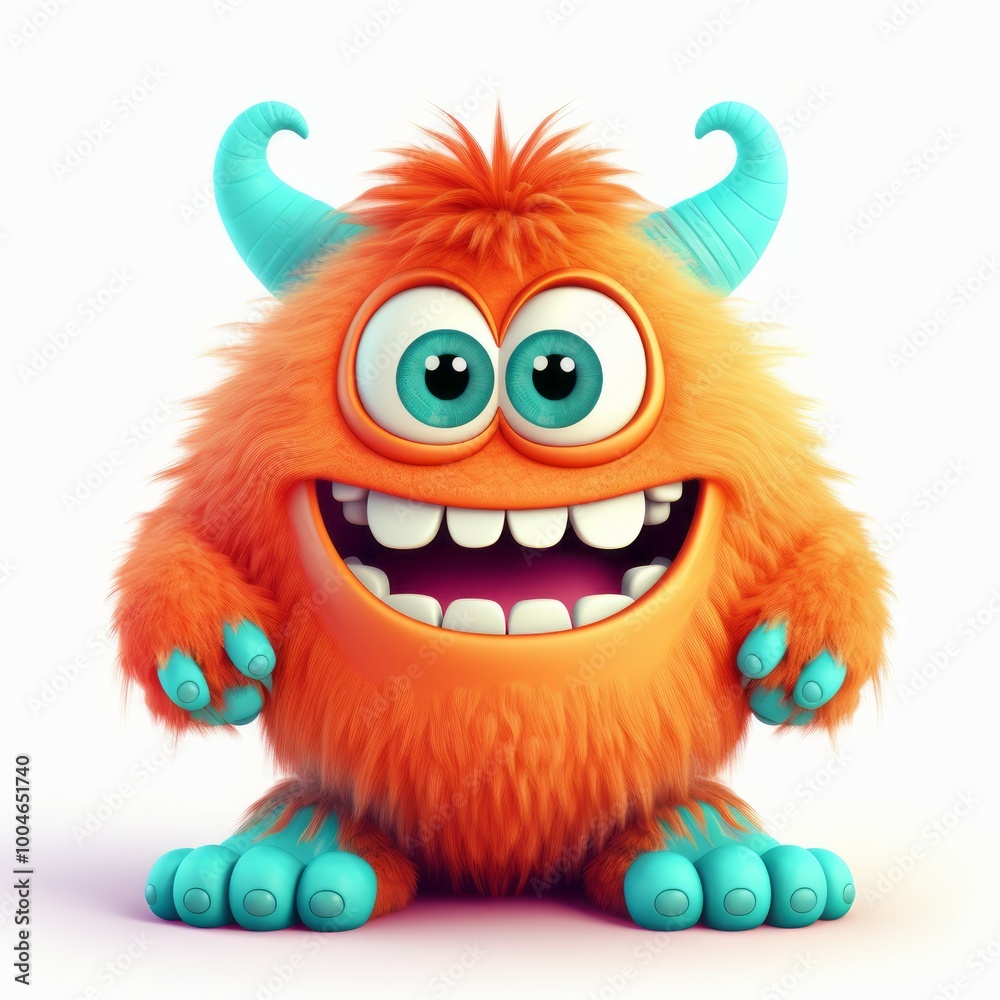 Cute monster and demon on white background Created with Generative AI technology. Cute monster and demon on white background Created with Generative AI technology.