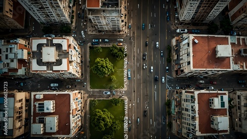 Drone view of Avenida Faria Lima, São Paulo. photo