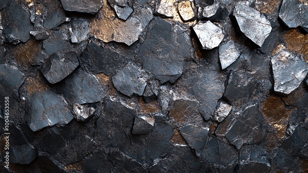 detailed image of raw metallic lithium ore with rugged, reflective surfaces, highlighting its unique texture and its importance in the extraction and energy storage industry