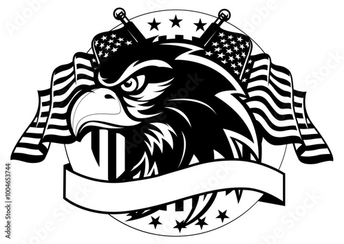 American bald eagle head flat vector file Blank, outline vector, SVG Badge, CNC Router File, Laser Engraving, Cricut, Ezcad, Digital Cutting File for laser cutting, laser engraving template