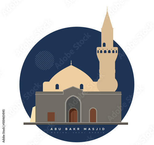 Abu Bakr Mosque Medina - Saudi Arabia - Stock Illustration