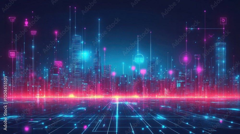 Smart city and abstract future business , big data connection technology concept . Smart city and abstract future business , big data connection technology concept .