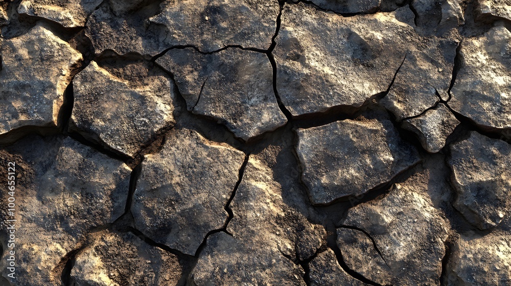 Fototapeta premium realistic clay texture dry dried cracked earth background.generative ai