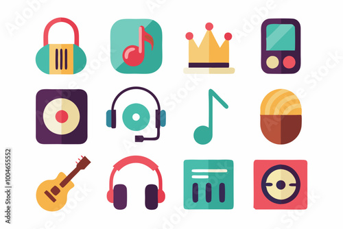 music icon set on a white background