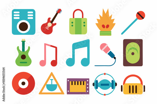 music icon set on a white background