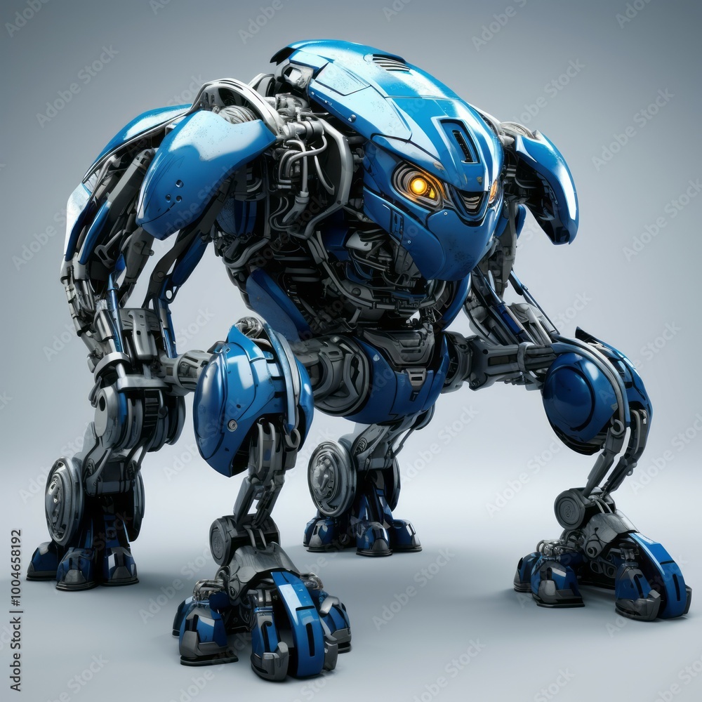 Iron robot warrior on white background Created with Generative AI technology. Iron robot warrior on white background Created with Generative AI technology.