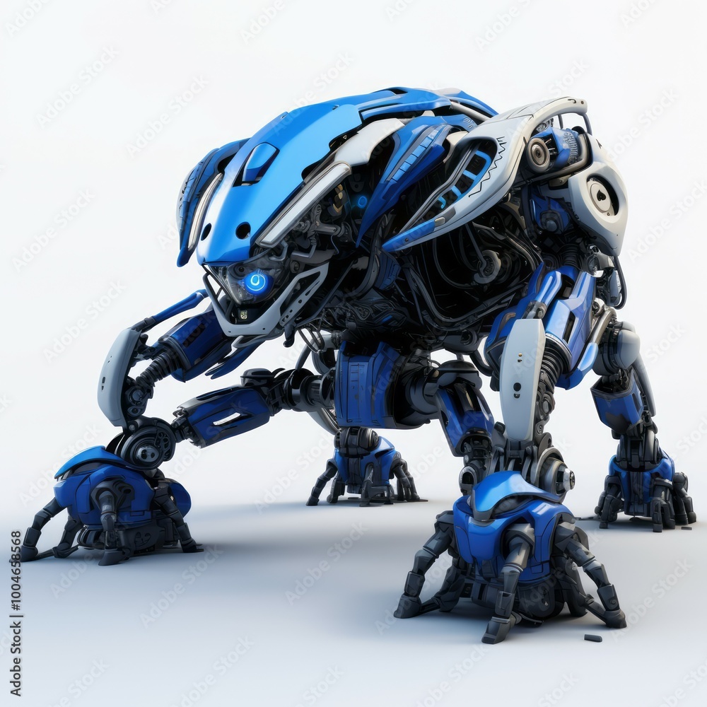 Iron robot warrior on white background Created with Generative AI technology. Iron robot warrior on white background Created with Generative AI technology.
