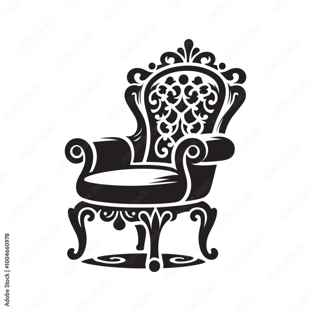 Elegant Accent Chair Silhouette Vector Art – Available for Instant Download Elegant Accent Chair Silhouette Vector Art – Available for Instant Download
