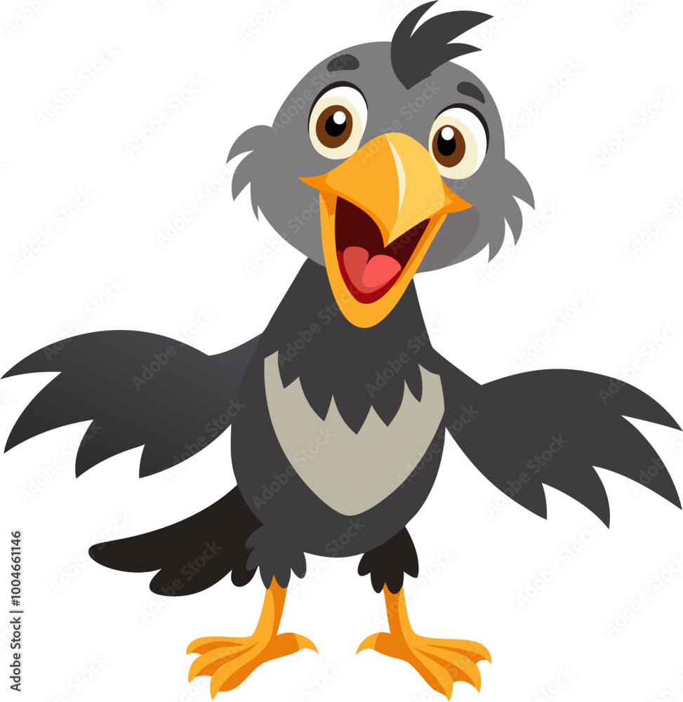 Cute cartoon vulture, bird character isolated Cute cartoon vulture, bird character isolated