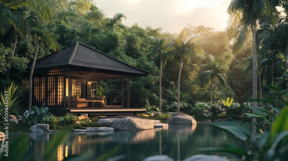 A breathtaking fusion of nature and architecture, where stunning landscapes harmonize with magnificent structures to create a scene of serene beauty