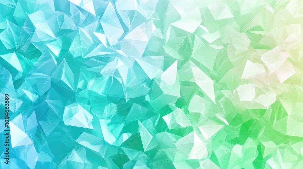 Abstract geometric crystal pattern in blue to green gradient Abstract geometric crystal pattern in blue to green gradient