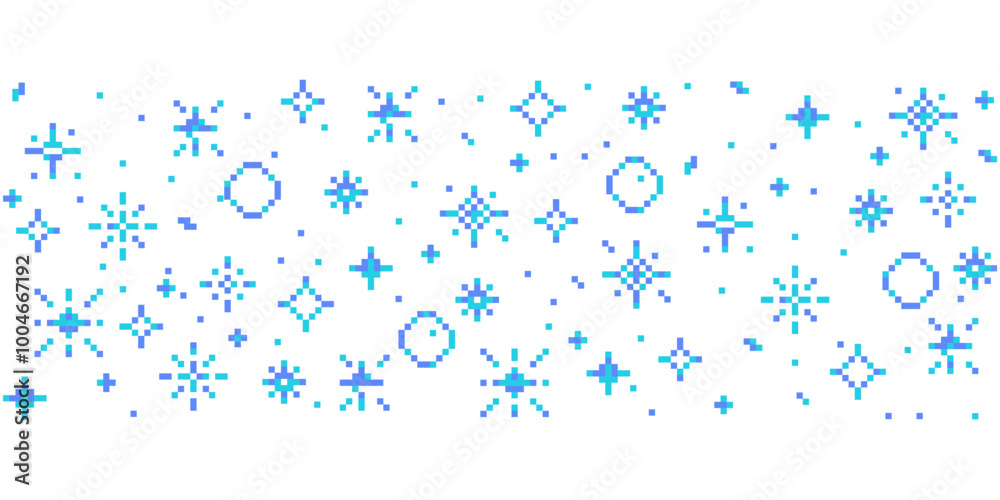 Pixel snow retro 8 bit sparkle border seamless frame. Shiny game pixel art effect set. Firework burst, space decoration. 90s aesthetics, y2k Pixel snow retro 8 bit sparkle border seamless frame. Shiny game pixel art effect set. Firework burst, space decoration. 90s aesthetics, y2k
