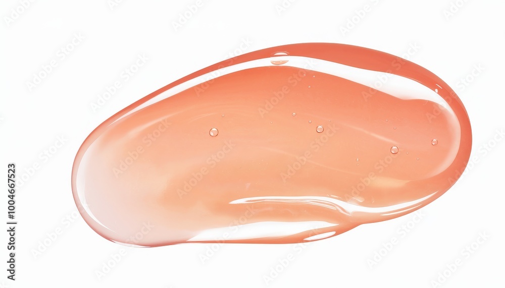 Close-up of pink gel blob on a white background. Close-up of pink gel blob on a white background.