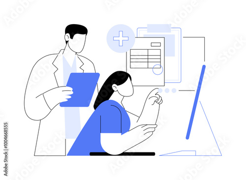 Medical office administration isolated cartoon vector illustrations.