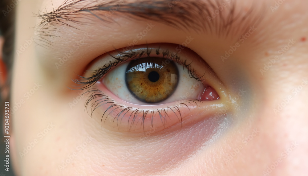 Obraz premium The image is a close-up of a person's eye.