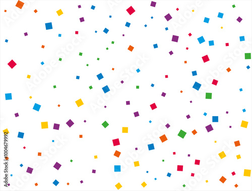 Rainbow Squares Confetti. Vector illustration.