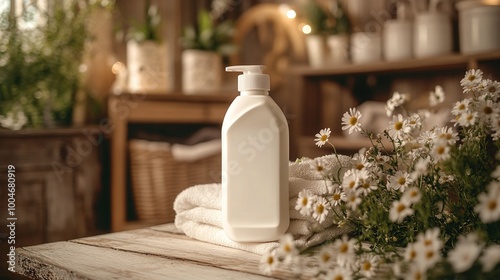 sustainable biodegradable laundry detergent with a fresh clean scent in a recyclable bottle providing gentle cleaning for clothes while supporting eco-friendly laundry practices photo