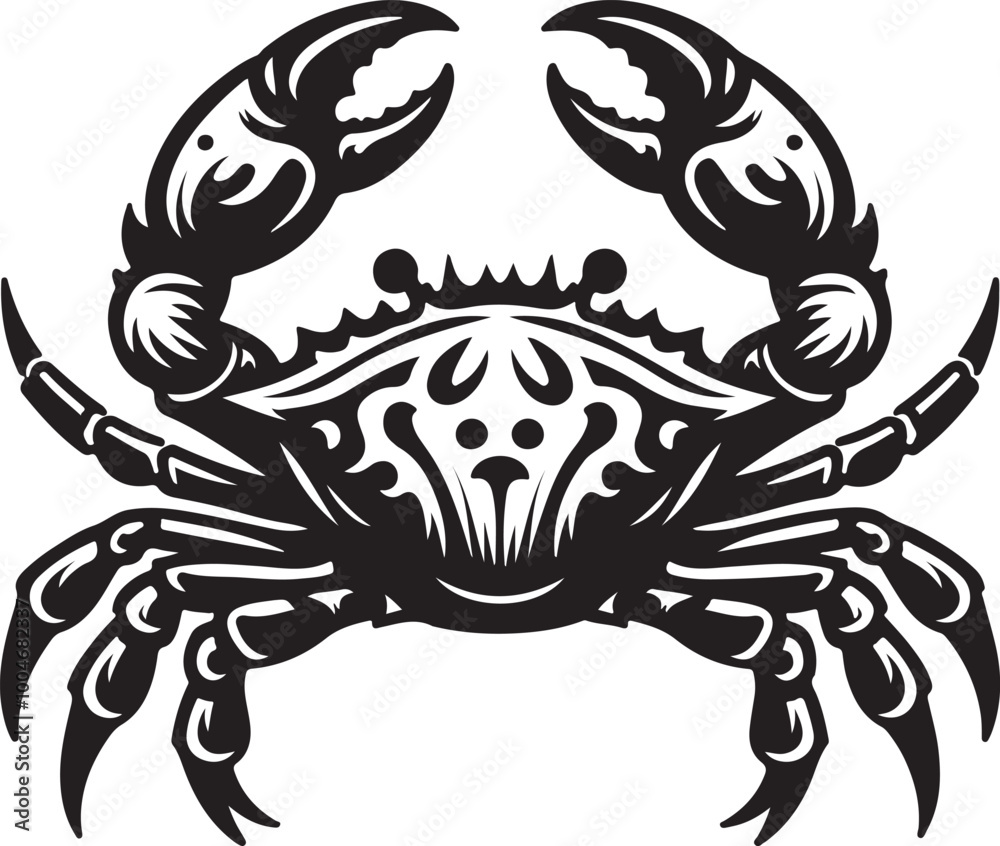 Fototapeta premium Crab silhouette vector art illustration
