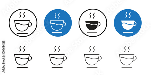 Coffee icon Thin line art collection