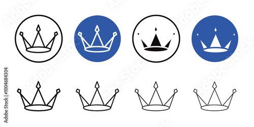 Crown icon  Thin line art collection