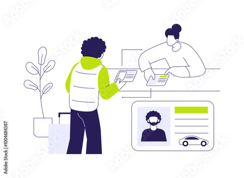 Exchange foreign driving license abstract concept vector illustration.