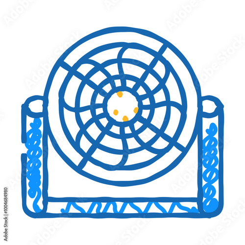 fan electric cooling device doodle icon sketch vector. fan electric cooling device sign. isolated symbol illustration