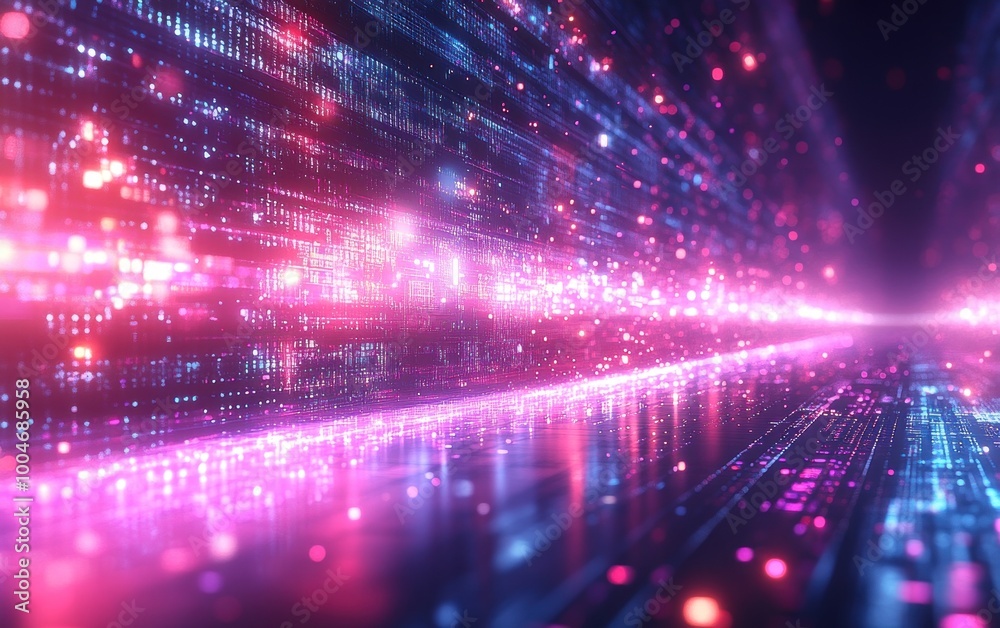 Fototapeta premium Digital Tunnel: A Futuristic Journey Through Technology