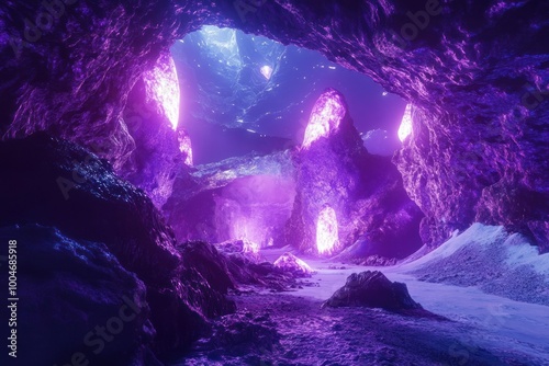 Stunning Futuristic Cave Landscape Exploration