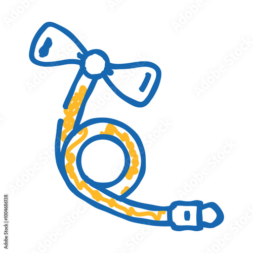 usb fan doodle icon sketch vector. usb fan sign. isolated symbol illustration