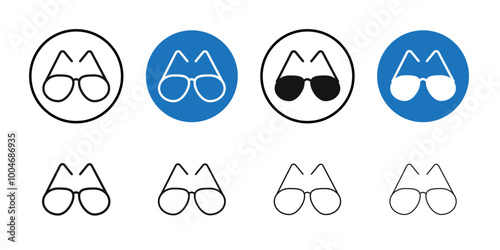 Glasses icon Thin line art collection