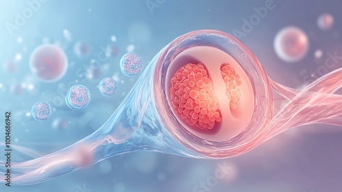 detailed medical illustration of artificial insemination and IVF process, showcasing cutting-edge technology and advancements in assisted reproductive treatments for fertility solutions