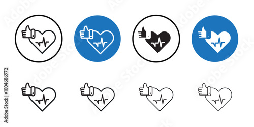 Good health icon Thin line art collection