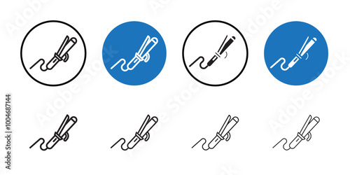 Hair curler icon Thin line art collection