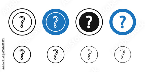 Interrogation icon Thin line art collection