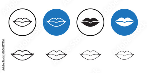Lips icon Thin line art collection