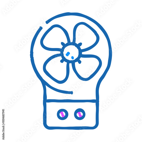 electronic fan gadget doodle icon sketch vector. electronic fan gadget sign. isolated symbol illustration