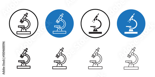 Microscope Icon Thin line art collection