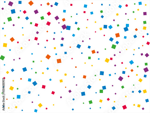 Rainbow Squares Confetti. Vector illustration.