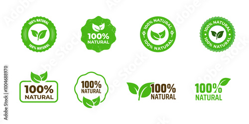 Set of 100% Natural Badges and Labels