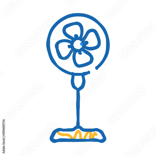 room fan doodle icon sketch vector. room fan sign. isolated symbol illustration