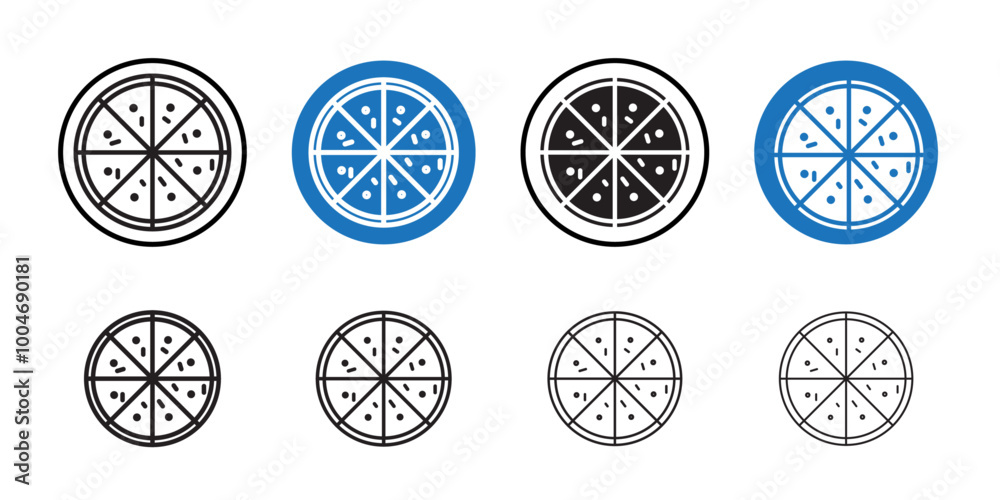 Pizza icon Thin line art collection Pizza icon Thin line art collection