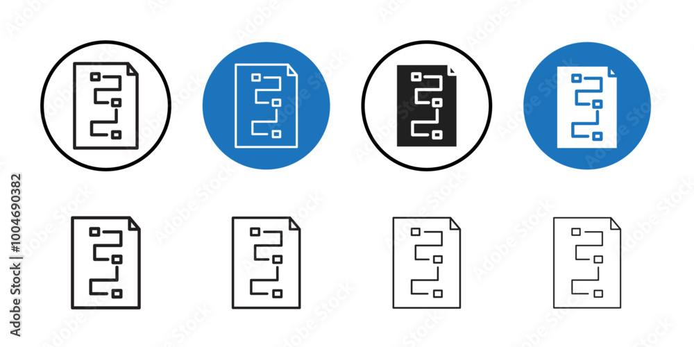 Planning icon Thin line art collection Planning icon Thin line art collection