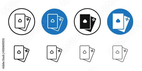 Playing cards icon Thin line art collection