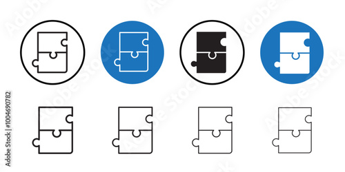 Puzzle icon Thin line art collection