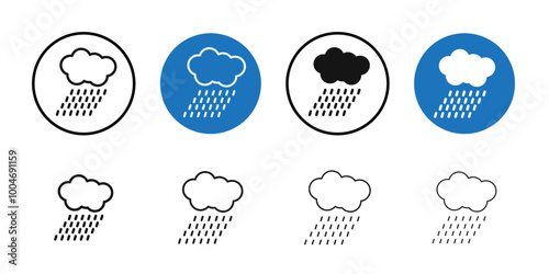 Rain icon Thin line art collection