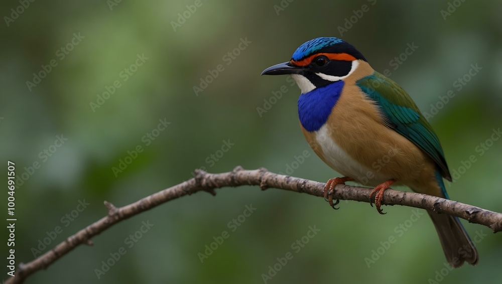 Indian Pitta perched in nature. Indian Pitta perched in nature.