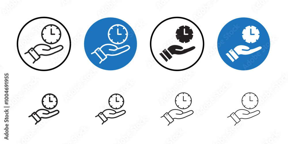 Save time icon Thin line art collection Save time icon Thin line art collection